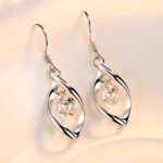 Zircon Reduction Silver Earrings