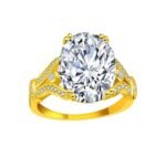 Goose Egg Diamond Creative Large Loose Stone 18k Gold-Plated Ring - Image 9