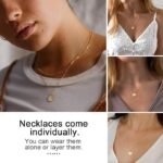Hammered Coin Layered Necklace Set 14K Real Gold Plated Ball Chain Choker Necklace For Women - Image 4