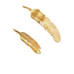 24k Gold Jewelry,Personalized Mother Daughter Feather Necklace - Image 2