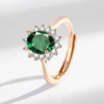 Light Luxury Sunflower Ring Champagne Gold With Colorful Gemstones High-Quality Hand Jewelry - Image 8