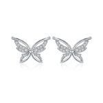 Personality All-Match Full Rhinestone Zircon Butterfly Copper-plated Stud Earrings - Image 5